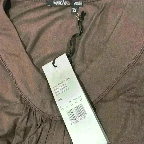 Marc Aurel Brown Midi Capsule Dress 12 Stretch Minimalist Casual Elevated Basic - Picture 9 of 17